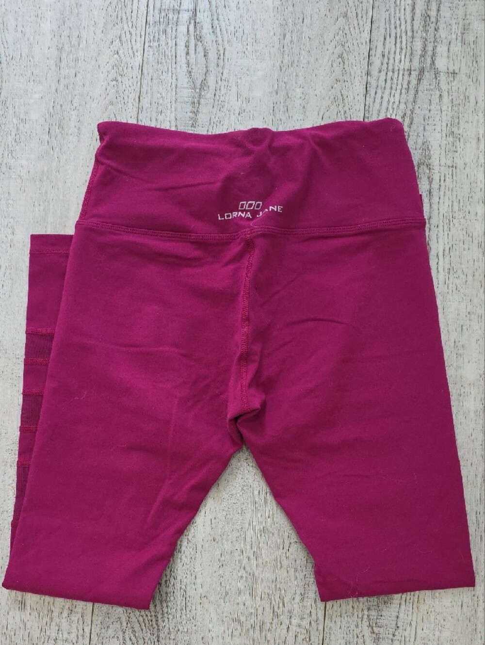 Lorna Jane Raspberry High-Rise Ribbed Leggings - Picture 2 of 5
